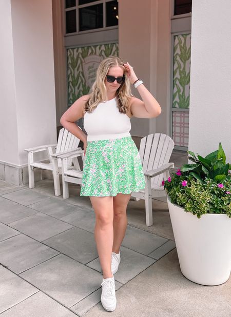 nothing screams vacay chic more than this bodysuit and tennis skort combo! I felt SO cute strolling around 30A in this vacation outfit. it’s a great warm weather vacation option and would wear well as a travel day outfit too.

skort is fabletics but not on the site anymore, tagged a cute prime friendly option. bodysuits are the BEST! seriously, they’re all over my feed. wearing a large in those — they have LOTS of stretch. i’m a size 14 and they fit fine!

#LTKtravel #LTKmidsize #LTKfitness