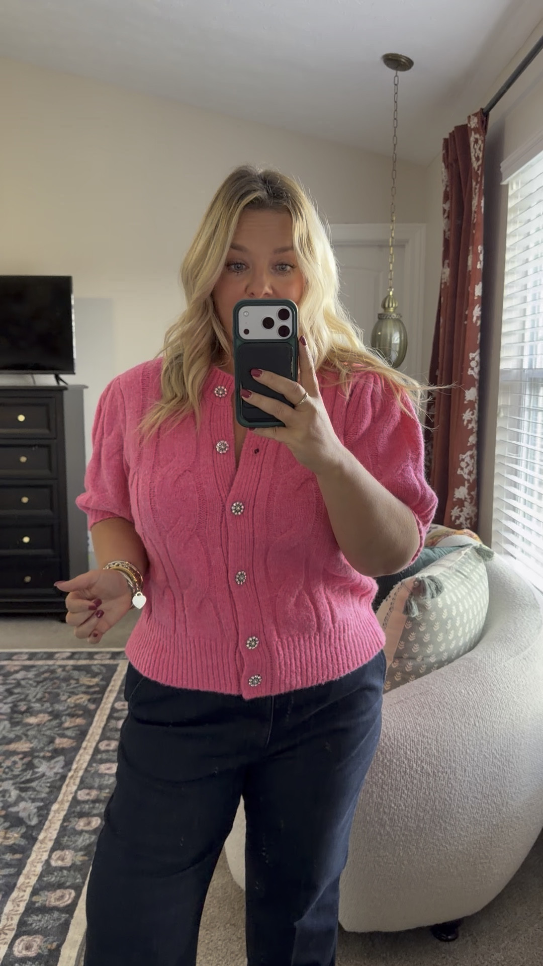 This cutest chunky knit sweater…those jeweled buttons are everything! I am wearing my usual large & I would definitely size down to a medium.

#LTKPetite #LTKFindsUnder50 #LTKMidsize