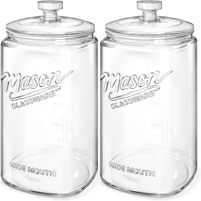 [NEW] Cookie Jars with Lids Airtight, 1.5 Gallon Large Glass Jar with Lid & Scale Mark, Heavy Dut... | Amazon (US)
