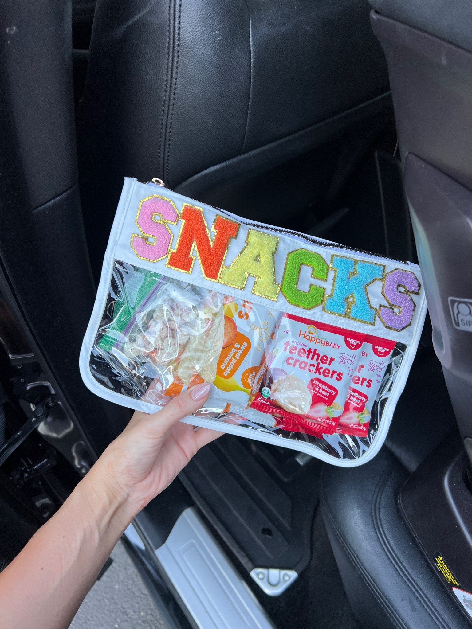 Love this cute snack pouch for on the go! I keep ours in our car and will throw it in stroller or wherever! 🖤 under $20! 

#LTKBacktoSchool
