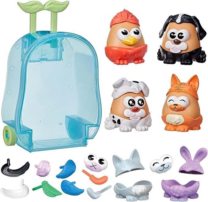 POTATO HEAD Pet-Tato Tots, Pet-Themed Set with 31 Parts and Pieces Plus Rolling Carry Case, Toddl... | Amazon (US)