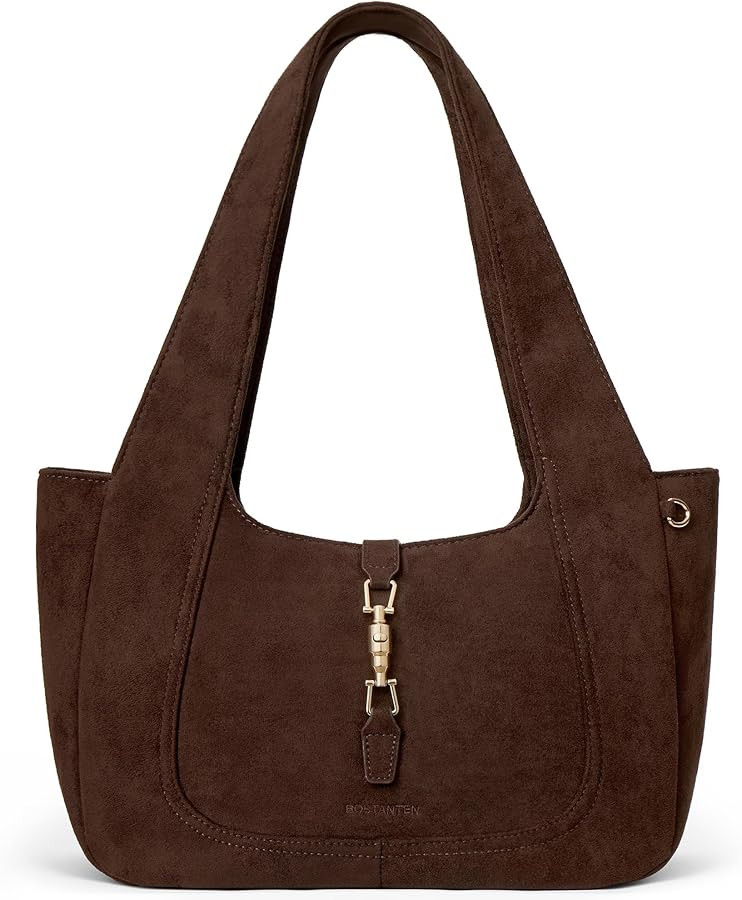 BOSTANTEN Vintage Shoulder Bag for Women Suede Leather Tote Bag Ladies Lightweight Dumpling Handb... | Amazon (US)