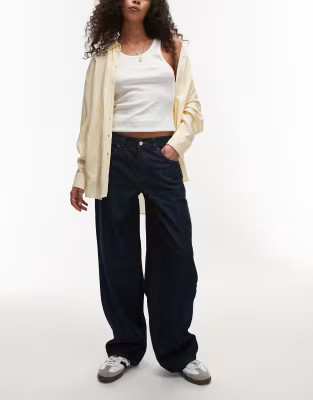 Topshop Cinch low rise relaxed jean in raw indigo | ASOS (Global)