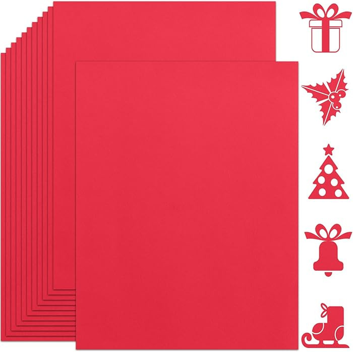 25 Sheets Red Cardstock Paper 8.5'' x 11'', 250gsm/92lb Thick Paper for Scrapbook, Invitations, P... | Amazon (US)