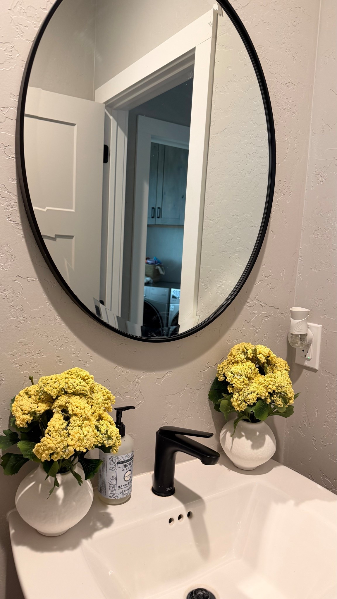 These little mustard seed artificial flowers from Walmart are perfect for our hallway bathroom! 

#LTKHome