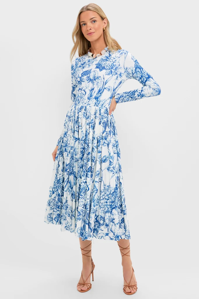 Blue Floral Jersey Pemberton Midi Dress | Tuckernuck (US)