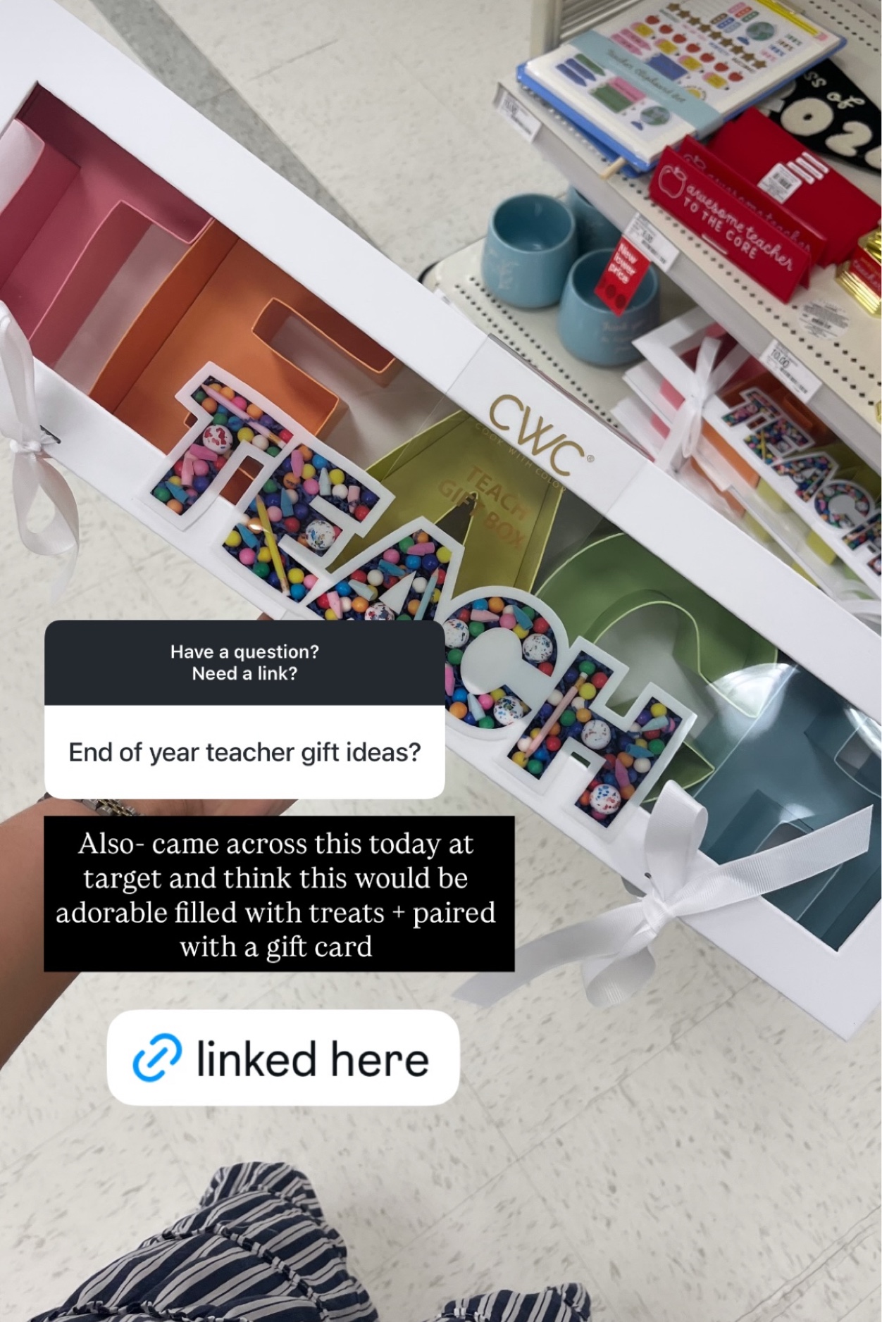 Came across this at Target and think it would be so fun for an end of the year teacher gift paired with a gift card! 