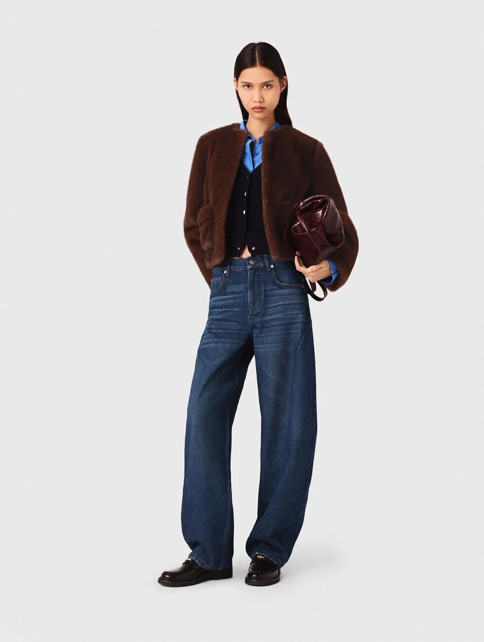 Short faux fur coat Brown for Women | Maje | Maje US