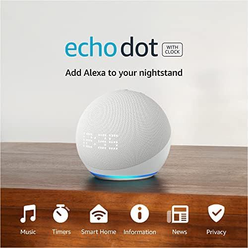 Amazon Echo Dot (5th Gen) with clock | Compact smart speaker with Alexa and enhanced LED display ... | Amazon (US)