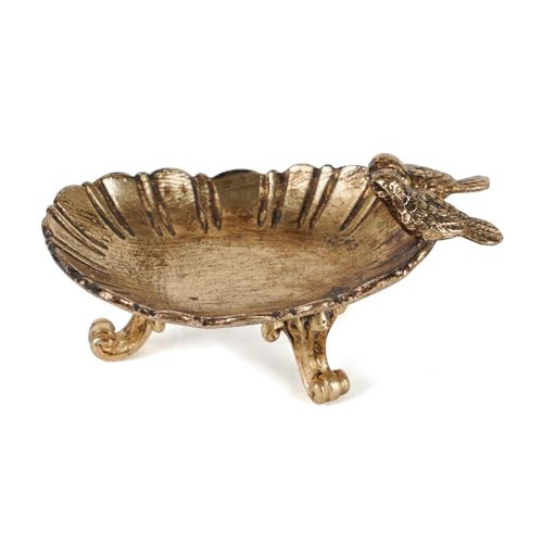 NIKKY HOME Vintage Gold Ring Holder Jewelry Dish, Antique Birds Trinket Display Decorative Metal Tray Bowl Classy Birthday Christmas Gifts for Women | Amazon (US)