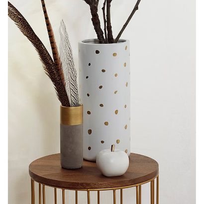 Threshold™ Spotted Ceramic Vase White and Gold 14in | Target