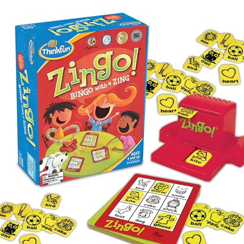 ThinkFun Zingo Bingo Award Winning Preschool Game for Pre-Readers and Early Readers Age 4 and Up - One of the Most Popular Board Games for Boys and Girls and their Parents (97700) | Amazon (US)