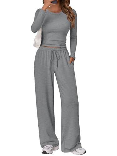 Trendy Queen Womens Two 2 Piece Matching Lounge Sets 2026 Early Fall Fashion Must Haves Y2K Workout Gym Clothes Comfy Airport Travel Vacation Luxury Outfits Sweatsuit Winter Clothing | Amazon (US)