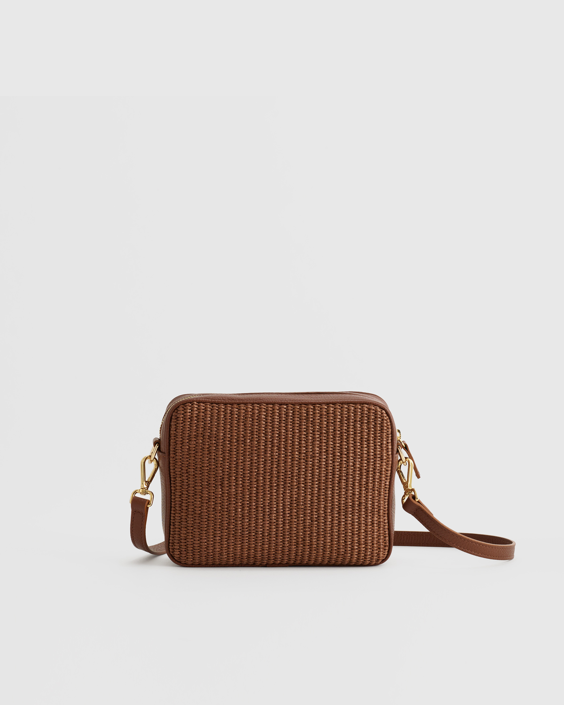 Italian Leather & Raffia Crossbody | Quince