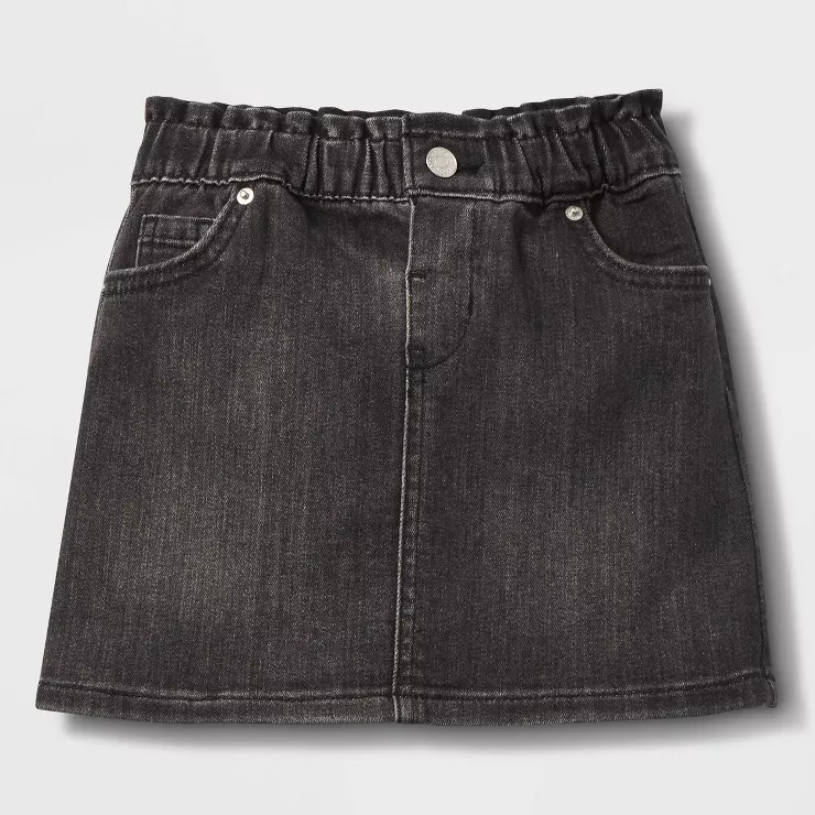 Toddler Girls' Denim Paperbag Skirt - Cat & Jack™ Black | Target