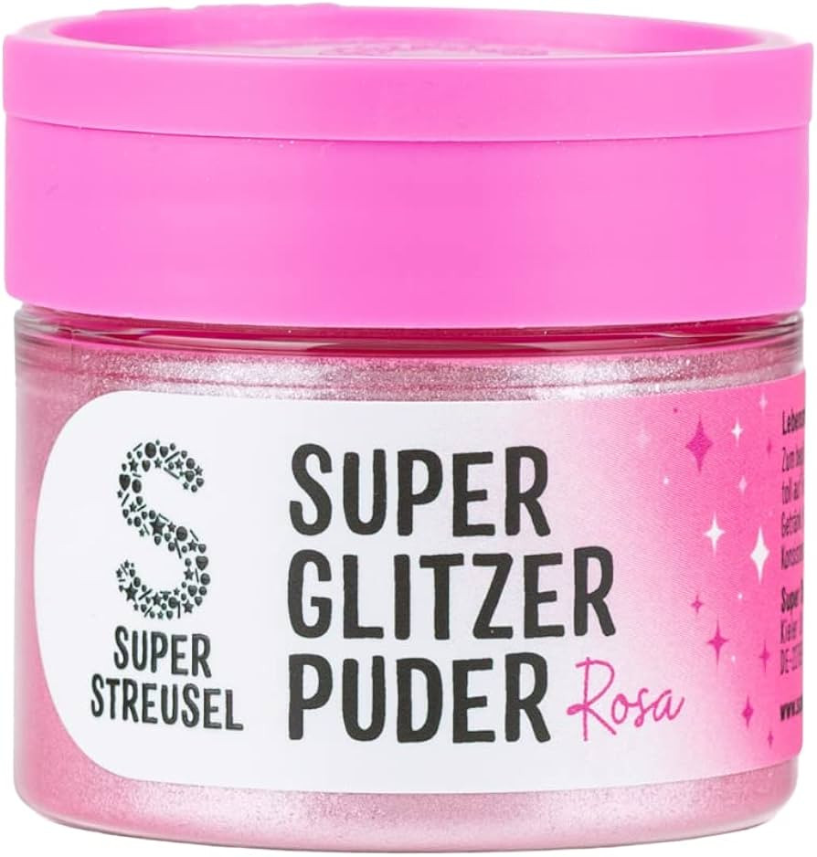 Super Streusel SuperGlitzerPuder Rosa | Essbarer Glitzer für Getränke, Kuchen, Torten Glitzer |... | Amazon (DE)