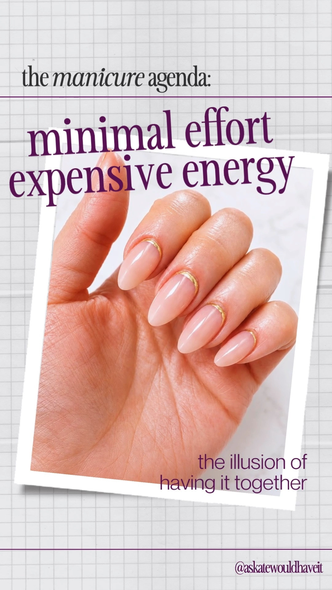 The Manicure Agenda: Neutral + gold detailed nails *always* look expensive💵. 

Obviously we’re faking it with press on nails under $20. These just pop on—no UV/LED required. 

We’re also not using the glue that comes with the kit… ever. Throw it away. Grab the NYK1 brush on nail glue. 

Add a non-yellowing clear top coat if your sheer or light-colored nails tend to stain.

#LTKBeauty #LTKselfcare #LTKdayinmylife
