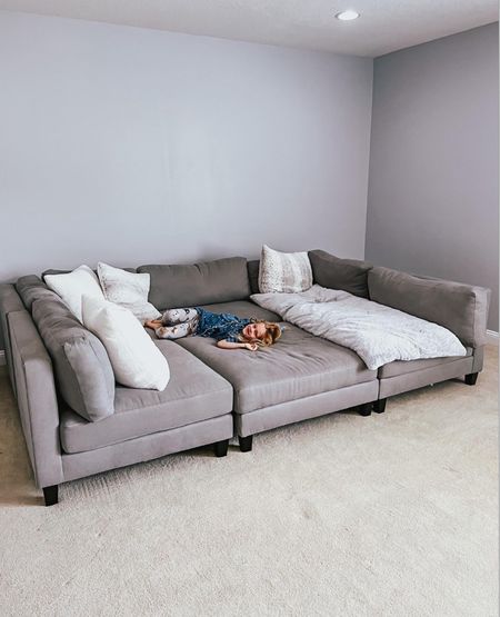 Our cozy couch in our Florida media room from Wayfair! 
#wayday

#LTKhome #LTKstyletip #LTKfamily