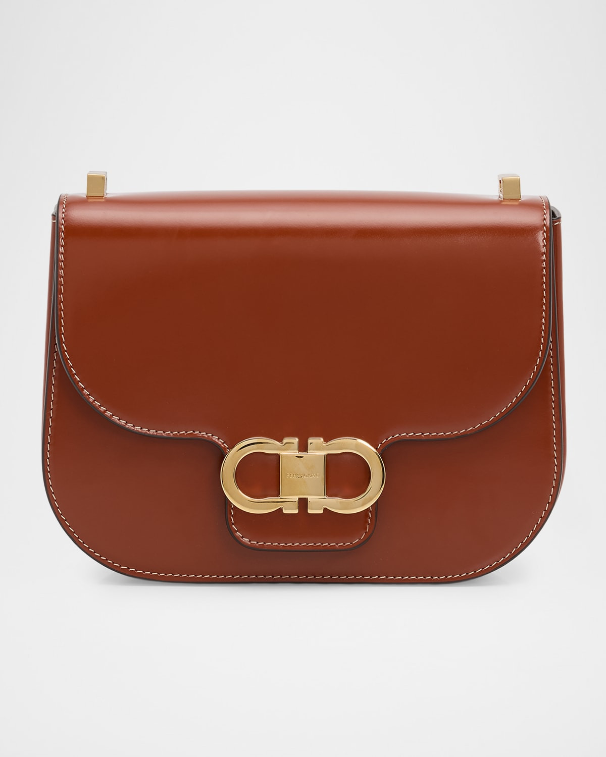 Double Gancini Leather Crossbody Bag | Neiman Marcus