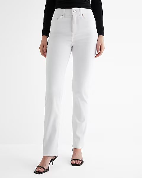 High Waisted White '90s Slim Jeans | Express