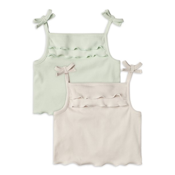 Modern Moments by Gerber Toddler Girl Ruffled Tank Top, 2-Pack, Sizes 12M-5T | Walmart (US)