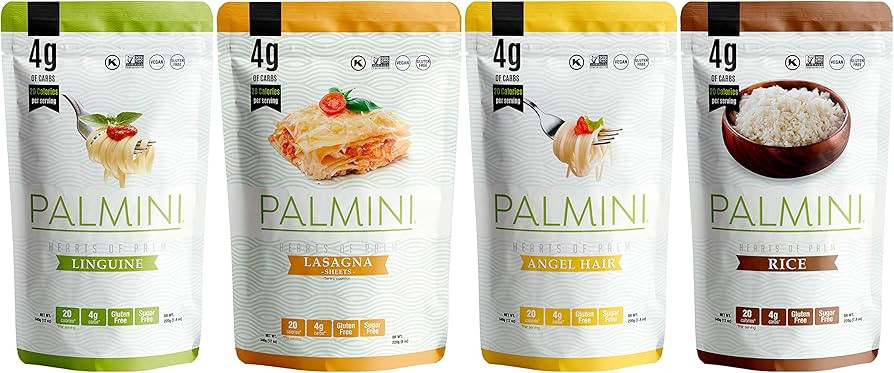 NEW !! Palmini Pouch VARIETY PACK | Linguine | Angel Hair | Lasagna | Rice | 4g of Carbs | As See... | Amazon (US)