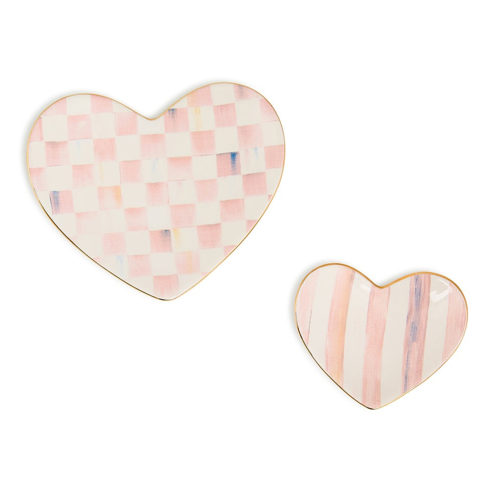 Rosy Heart Trinket Dishes, Set of 2 | MacKenzie-Childs