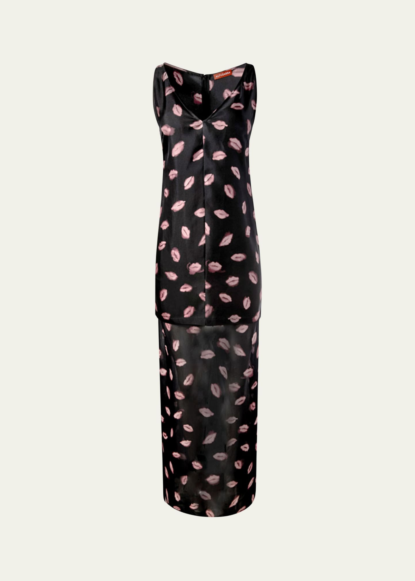 Altuzarra Katrin Lip-Print Silk Maxi Dress | Bergdorf Goodman