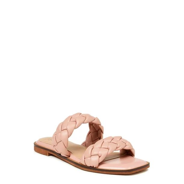 Time and Tru Women's Braided Two Band Sandals - Walmart.com | Walmart (US)