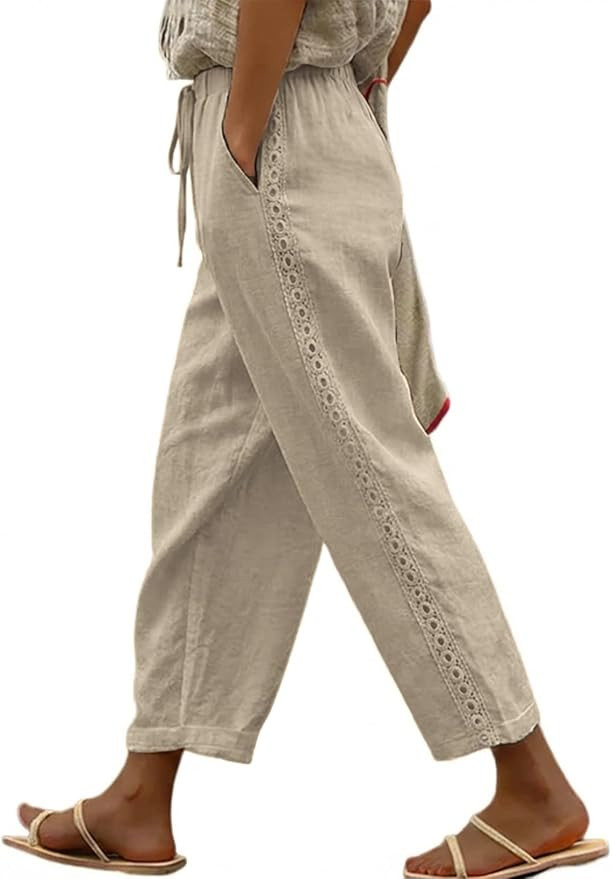 Acelitt Women Casual Lightweight Drawstring Elastic Waist Pants with Pockets, S-XXL | Amazon (US)