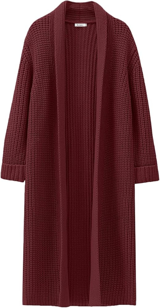 ANRABESS Women Knit Long Cardigan Long Sleeve Open Front Lapel Oversized Sweater Coat 2024 Fall D... | Amazon (CA)