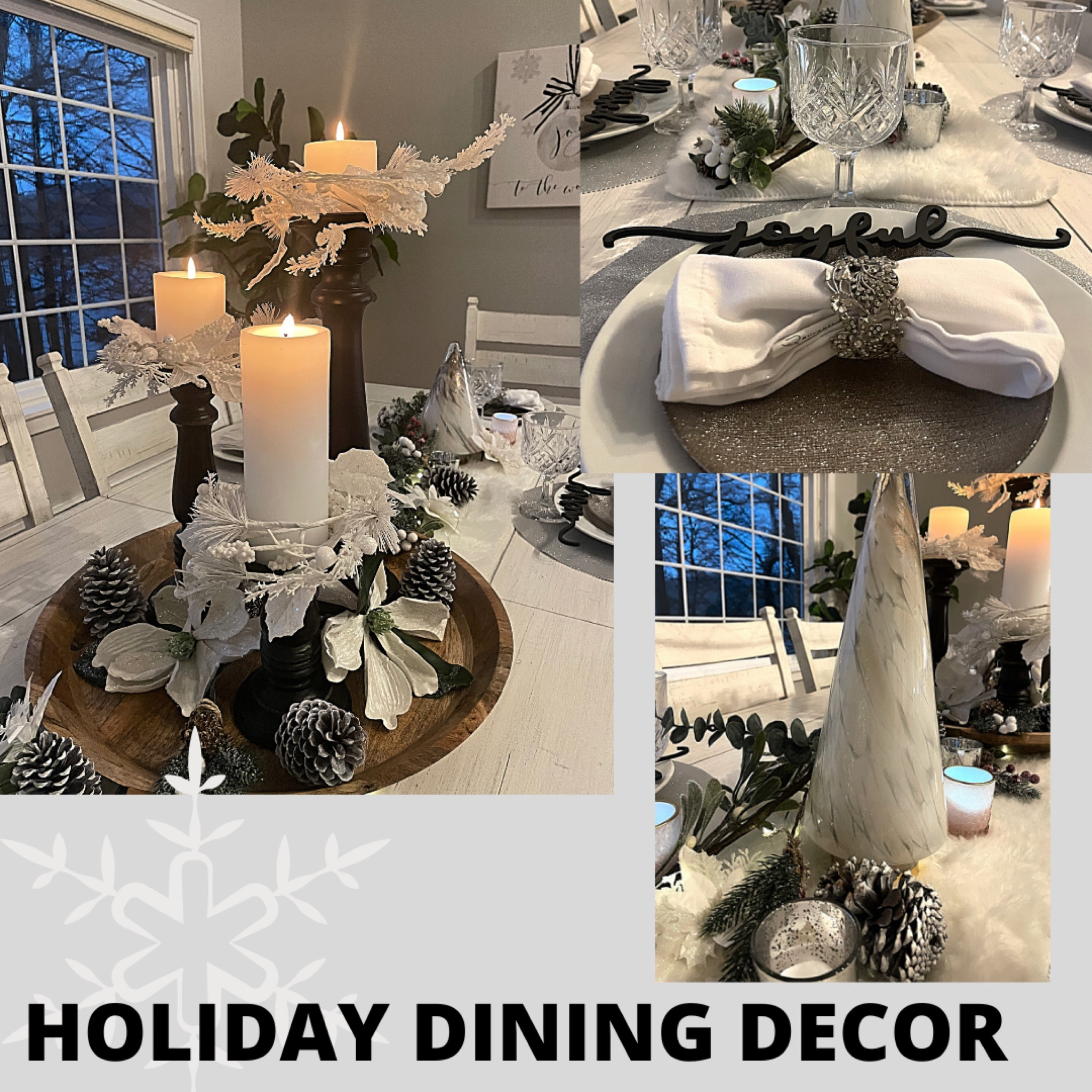 Holiday Dining Decor. Create a white Christmas table scape ❄️

#LTKhome #LTKHoliday #LTKSeasonal