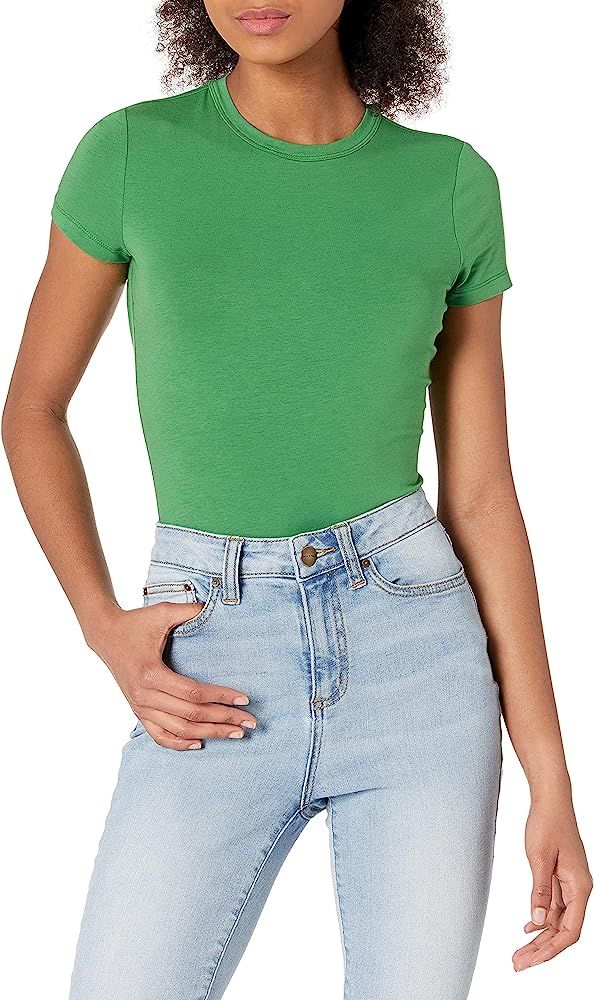 Daily Ritual Women's Cotton Stretch Standard-Fit T-Shirt Bodysuit | Amazon (US)