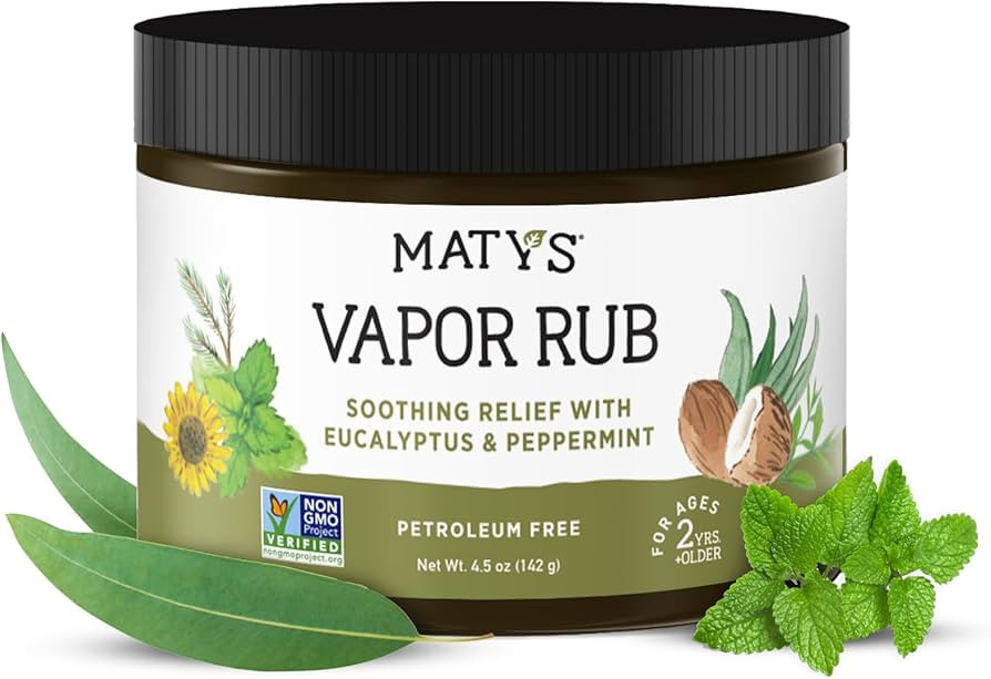 Matys Vapor Rub for Adults & Kids 2 Years Old +, Non-GMO Herbal Chest Rub to Clear Stuffy Noses, ... | Amazon (US)
