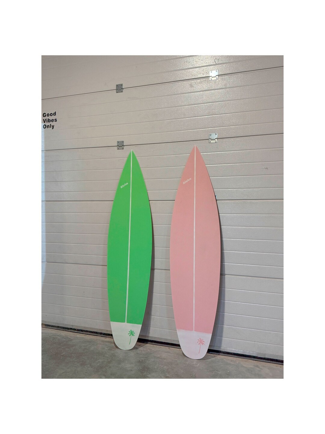 Wooden Decorative Pink and Pastel Green Surfboard Deco Wall Art - Etsy | Etsy (US)