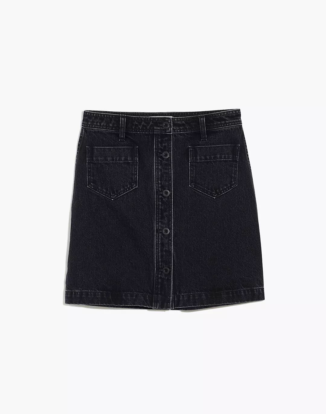 Denim High-Waist Button-Front Mini Skirt in Gilmore Wash | Madewell