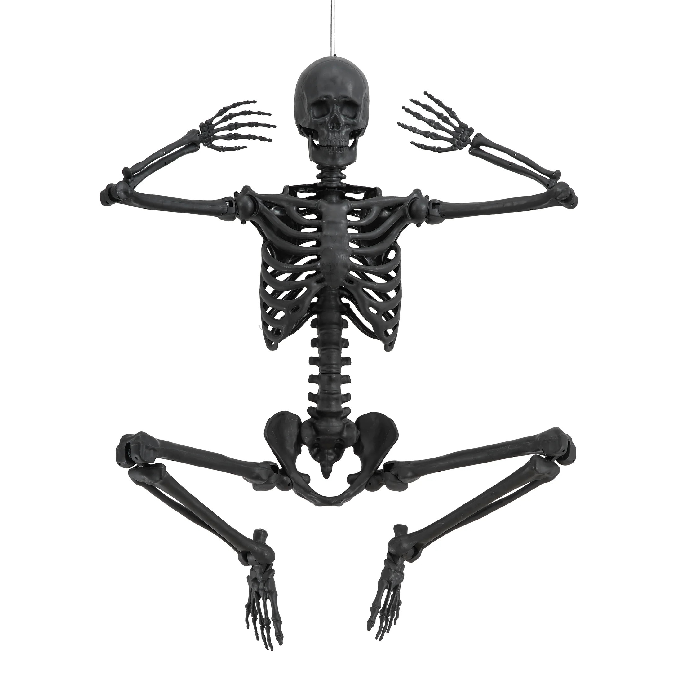 5ft Black Ultra Poseable Plastic Skeleton Decoration, Halloween Outdoor Decor, by Way to Celebrat... | Walmart (US)