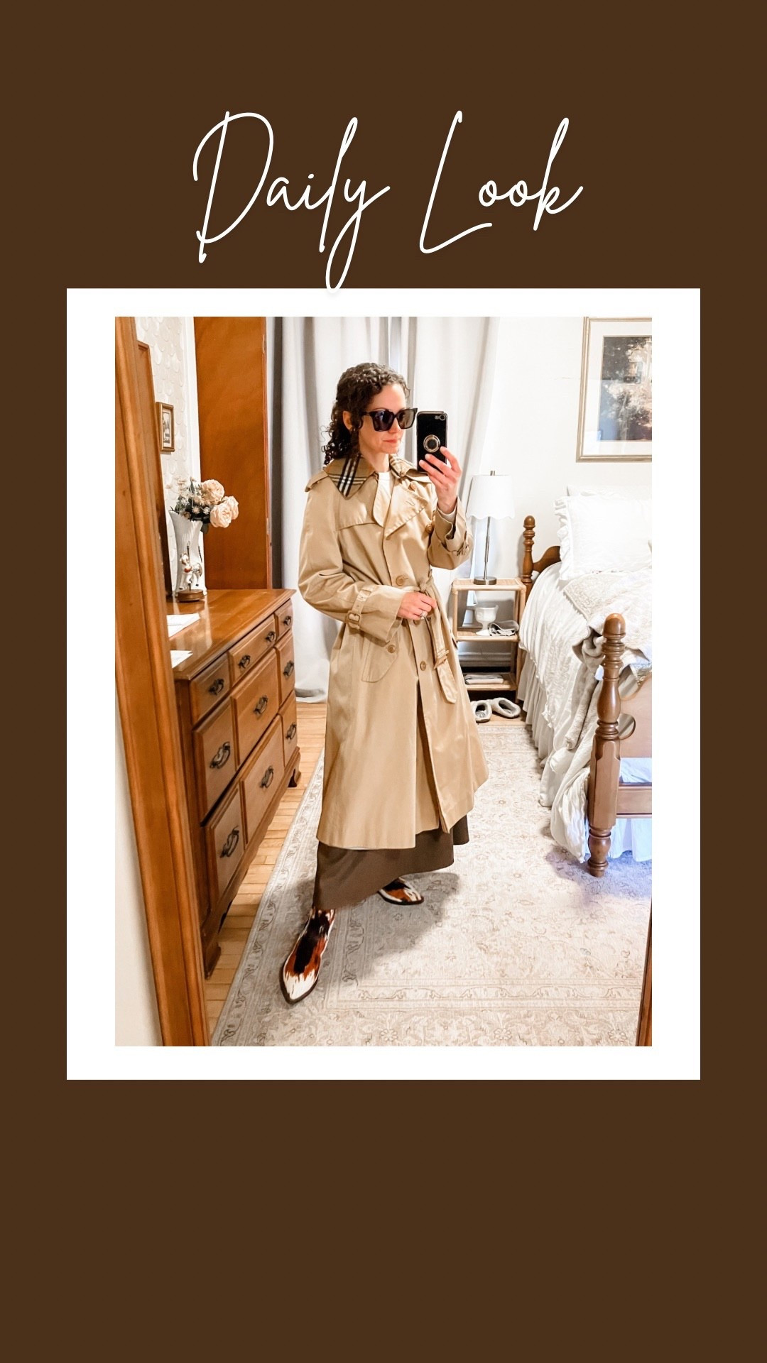A trench coat look for a Sprind day!
My trench coat is vintage, linking similar. 
Faux leather skirt from Chicwish. 
Calf hair booties from Marc Nolan. 
Burberry sunglasses from Nordstrom. 
Petite outfit. Classic outfit. Spring outfit. Modest outfit. Preppy outfit. Mom outfit  

#LTKootd #LTKmomlife #LTKgrwm