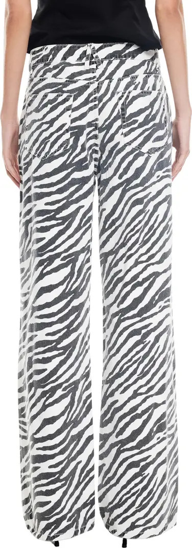 LIONESS Top Model Zebra Stripe Low Rise Baggy Jeans | Nordstrom | Nordstrom