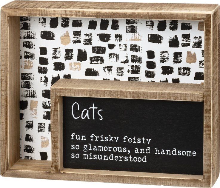 Primitives by Kathy Cats Inset Box Sign | Chewy.com