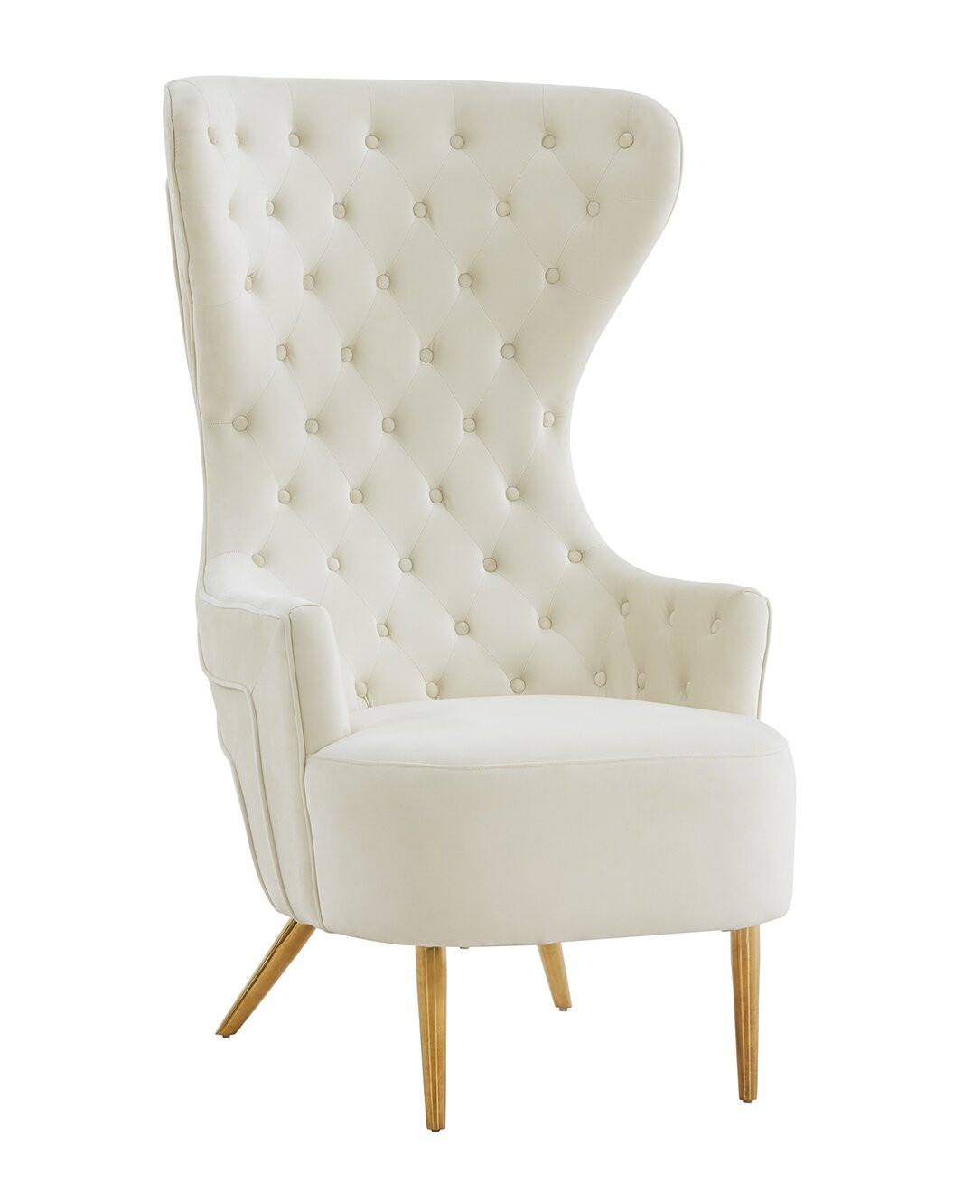 Jezebel Cream Velvet Wingback Chair By Inspire Me! Home Decor | Gilt & Gilt City