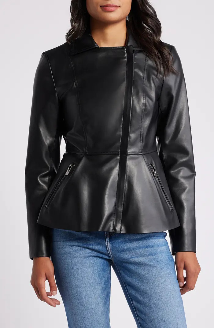 Peplum Faux Leather Moto Jacket | Nordstrom
