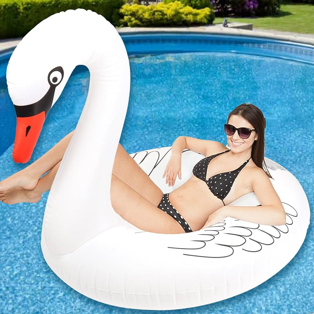 Swan Inflatable Pool Floats, Large Pool Float Water Floaties for Adults, 42'' Pool Inner Tube Swi... | Amazon (US)