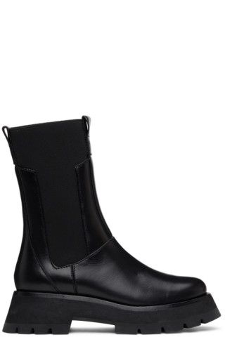 Black Lug Sole Kate Mid-Calf Chelsea Boots | SSENSE