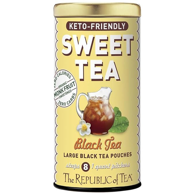 The Republic of Tea – Keto-Friendly Sweet Iced Black Tea, 8 Large Quart-Sized Iced Tea Pouches,... | Amazon (US)