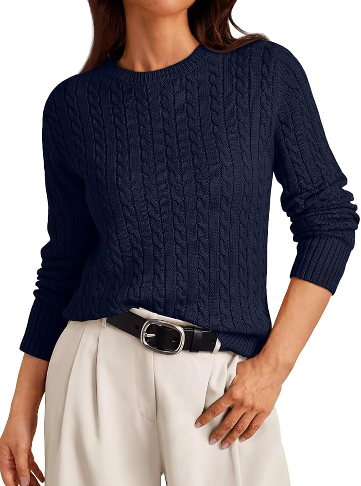 LILLUSORY Womens Lightweight Cable Knit Soft Business Casual Trendy Classic Pullover Sweaters Fal... | Amazon (US)