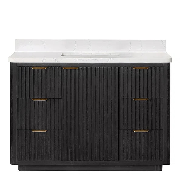 Adela 48'' Single Bathroom Vanity with Cultured Marble Top | Wayfair North America