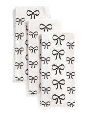 Set Of 3 Tossed Bow Print Kitchen Towels | Marshalls