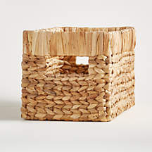 Wonderful Wicker Natural Small Changing Table Basket with Handles | Crate & Barrel