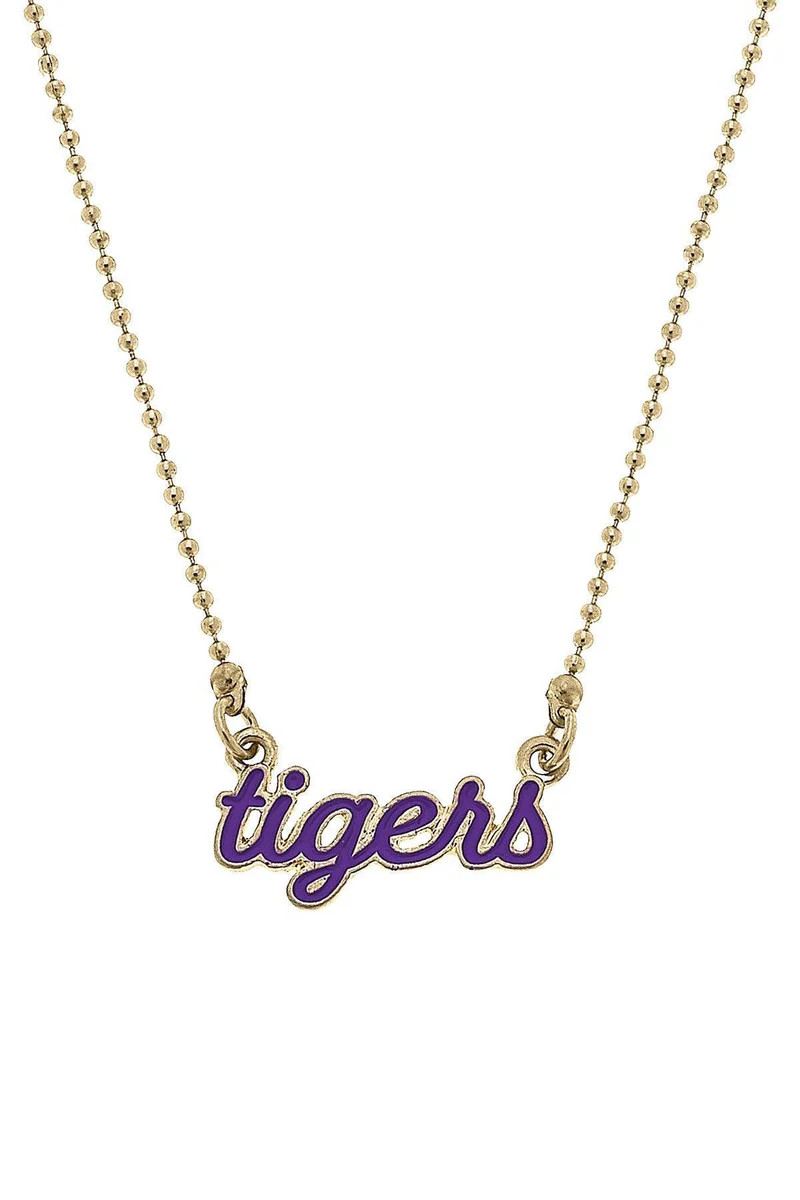 Clemson Tigers Enamel Script Necklace | CANVAS